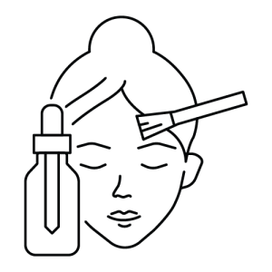 Chemical peel treatment icon showing skin exfoliation procedure