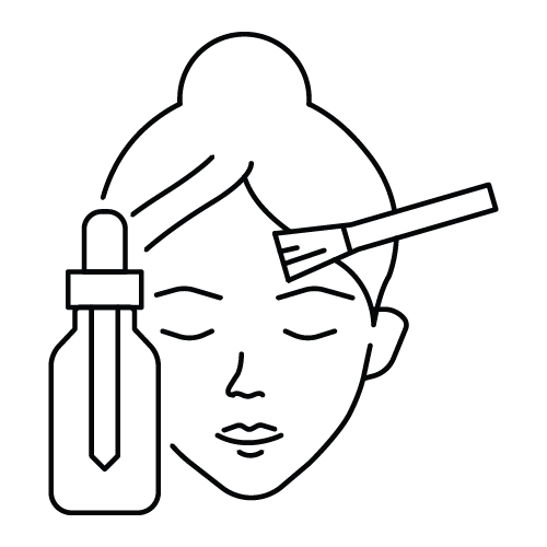 Chemical peel treatment icon showing skin exfoliation procedure