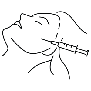 Dermal filler treatment icon showing facial injection