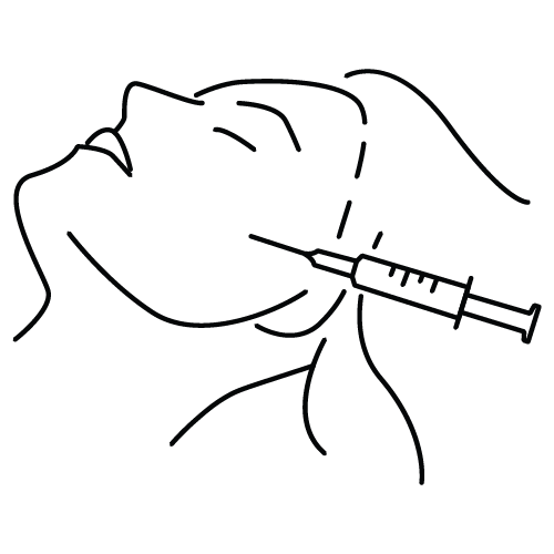Dermal filler treatment icon showing facial injection