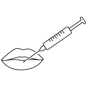 Lip enhancement treatment icon showing lip injection