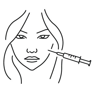 Skin booster treatment icon showing facial injection