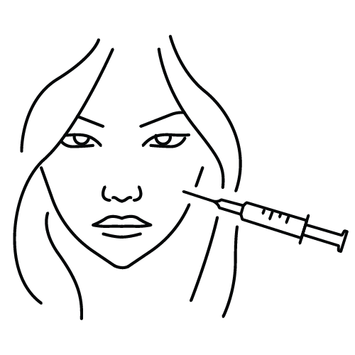 Skin booster treatment icon showing facial injection