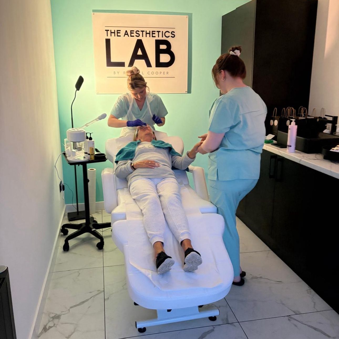 Galentines event treatment being administered at The Aesthetics Lab in Wigan